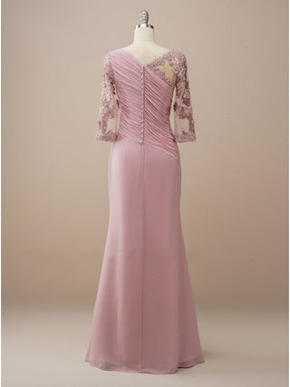 Long Sleeves Dusty Rose Mother of the Bride Dress with Appliques