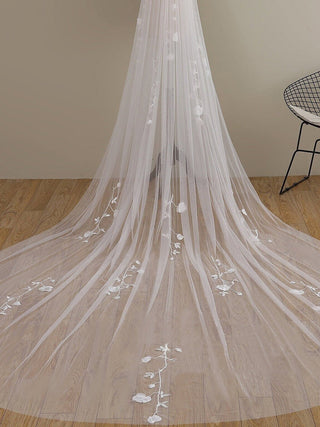 Delicate 3D Flower Lace Cathedral Veil Bridal Veil Wedding Veil