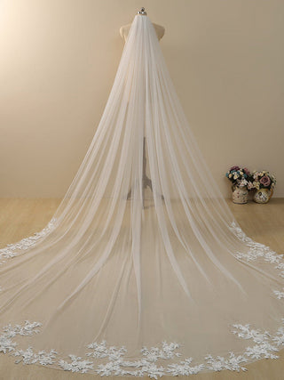 Delicated Flower Lace Cathedral Veil Bridal Veil Wedding Veil